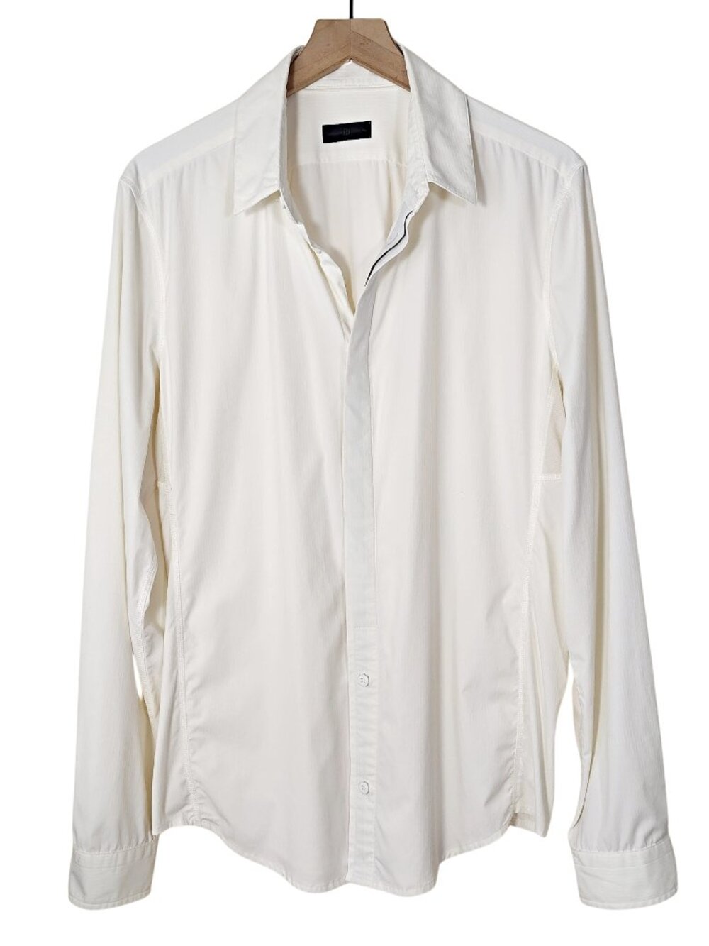 Lululemon Mens Button Down Shirt Light Ivory Stripe Long Sleeve Size XL